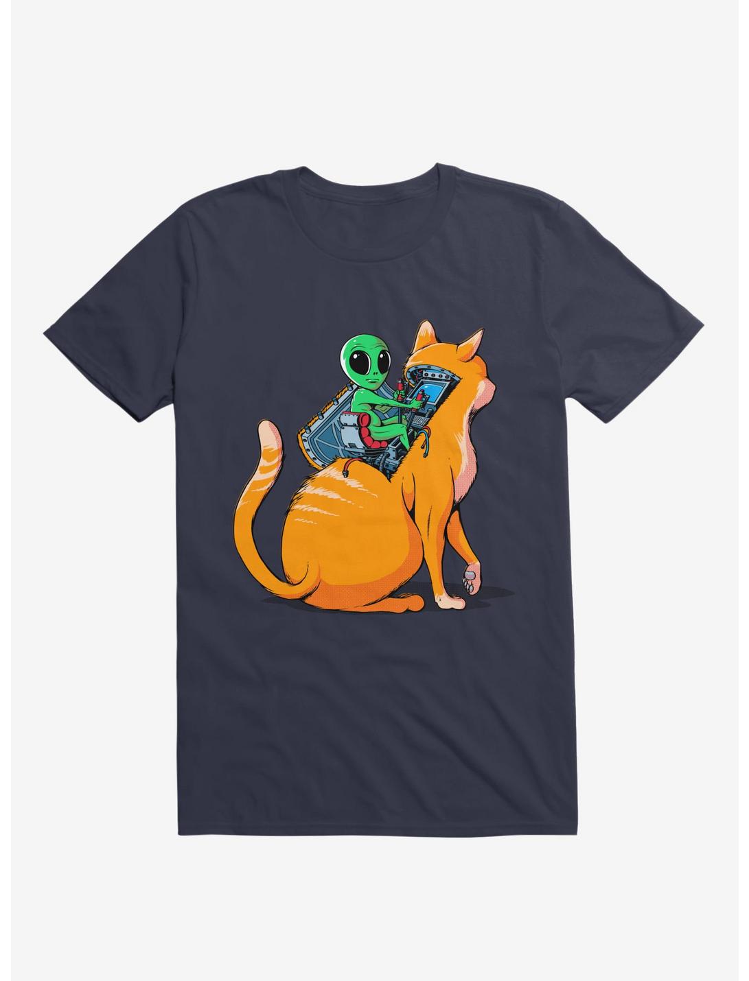 Alien Cat T-Shirt, NAVY, hi-res