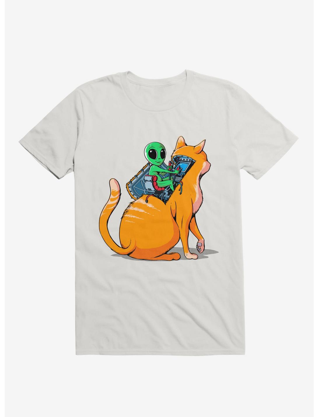Alien Cat T-Shirt, WHITE, hi-res