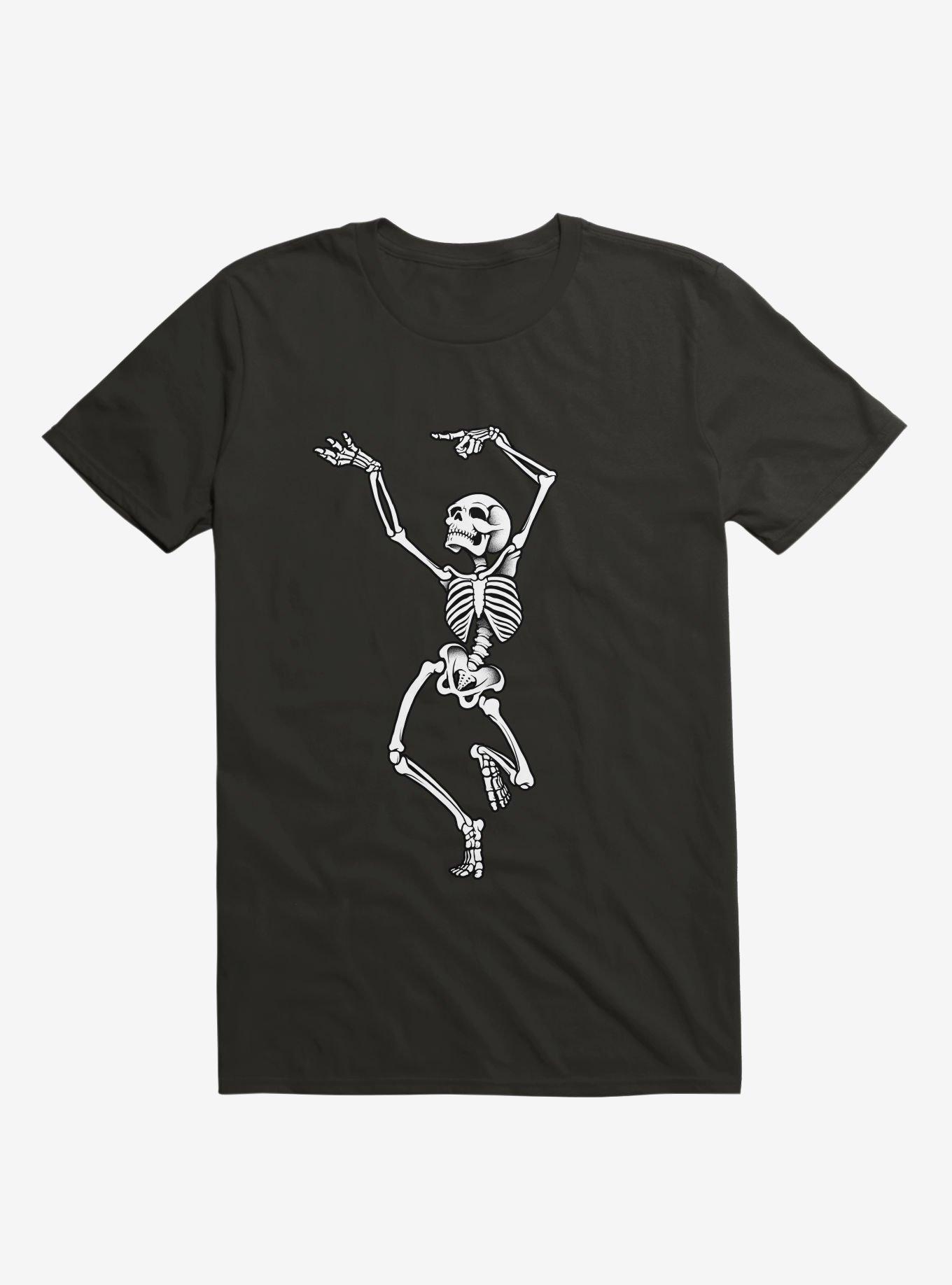 Dancing Skelleton T-Shirt, BLACK, hi-res