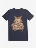 Feed me And Tell Me Im Pretty Cat Brown T-Shirt, NAVY, hi-res