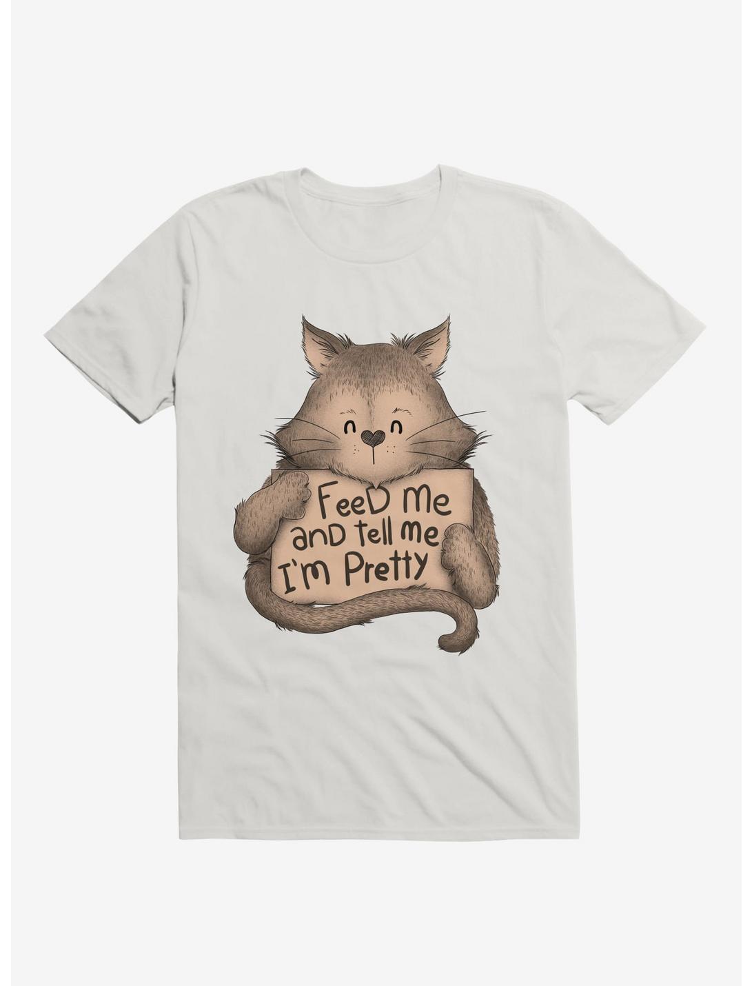 Feed me And Tell Me Im Pretty Cat Brown T-Shirt, WHITE, hi-res