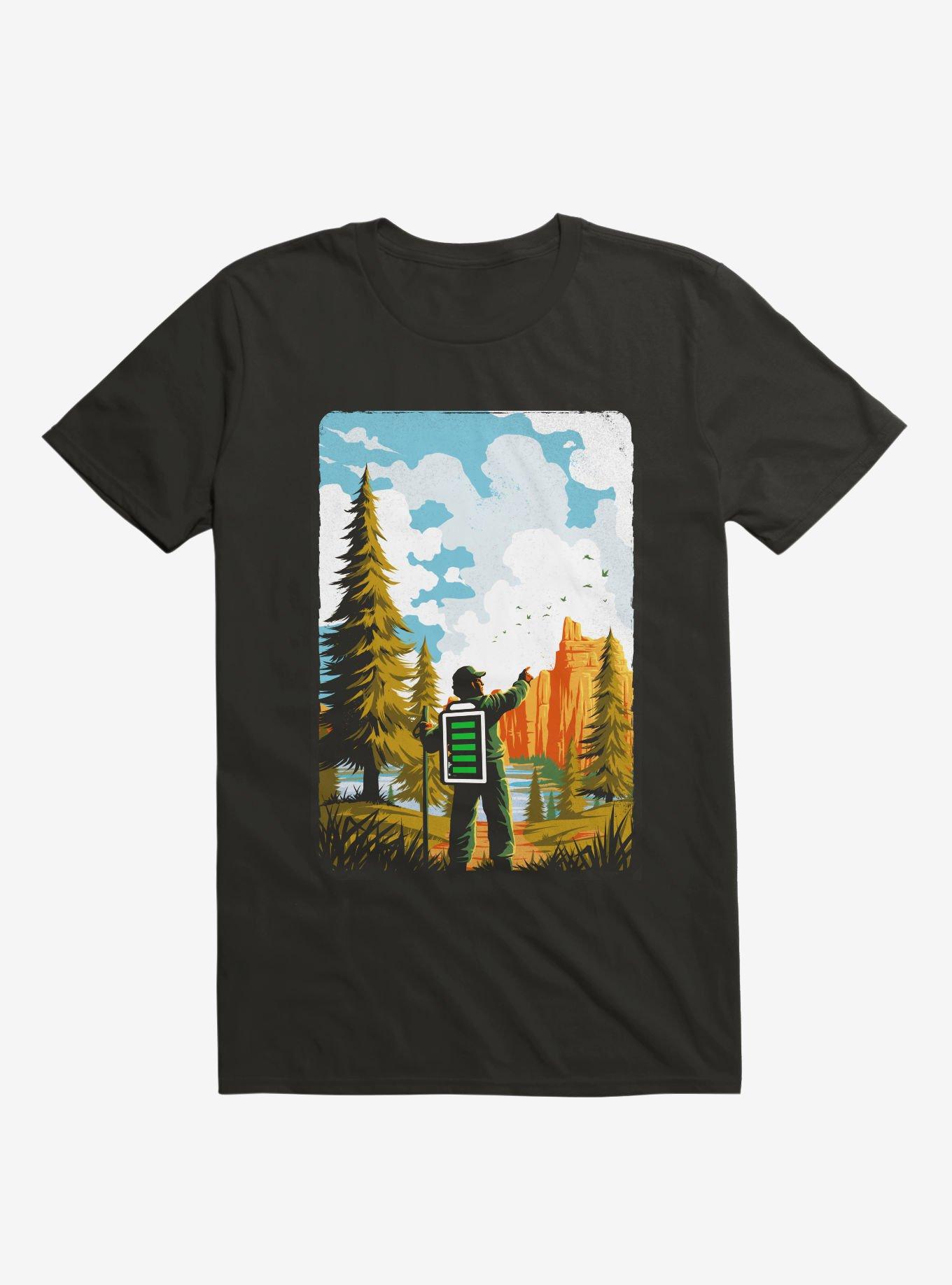 Hiking Recharging In Nature Outdoor Battery T-Shirt, , hi-res