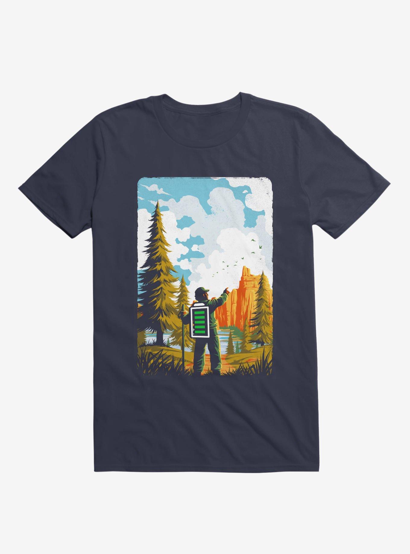 Hiking Recharging In Nature Outdoor Battery T-Shirt, , hi-res