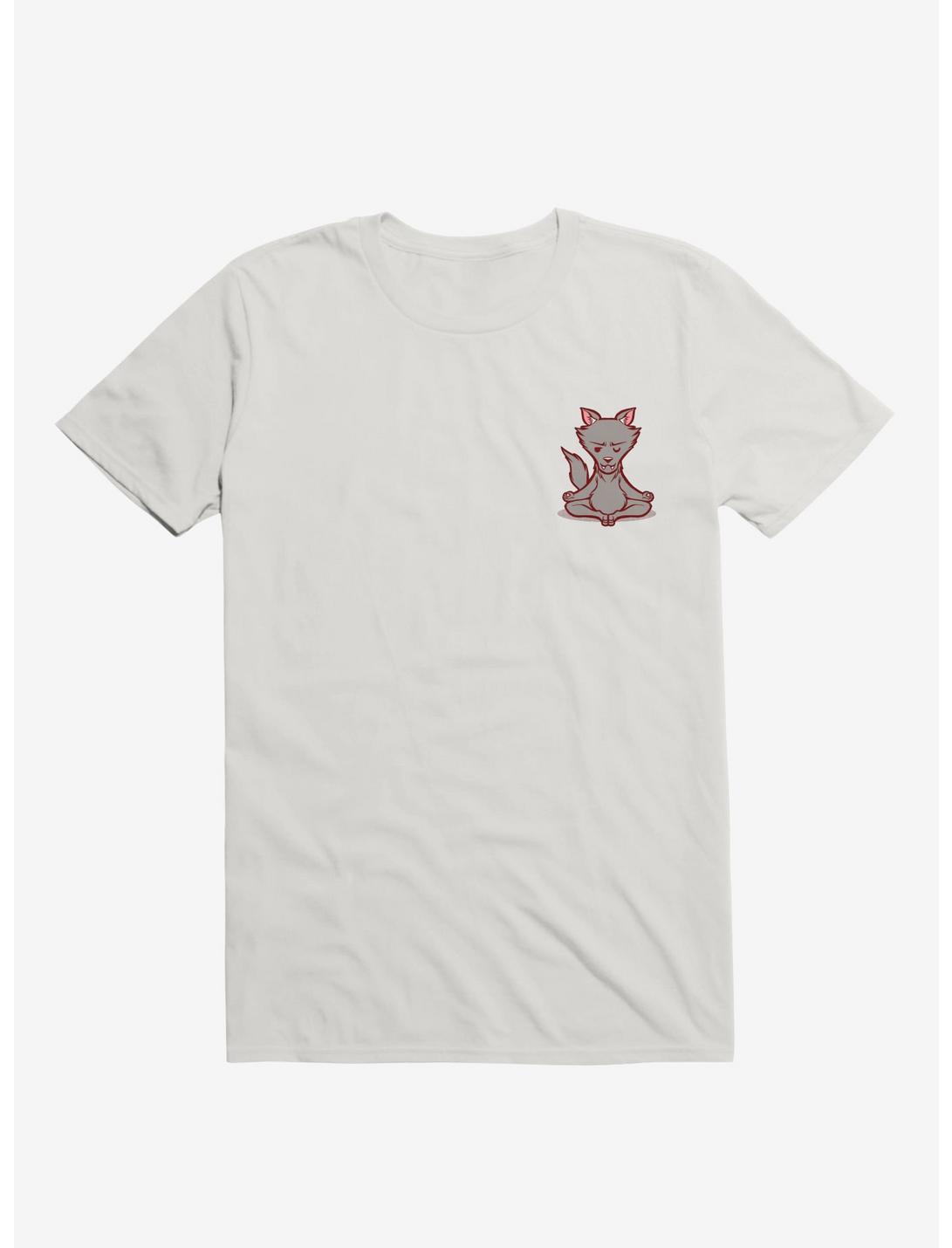 Wolf Animals Meditation Zen T-Shirt, WHITE, hi-res
