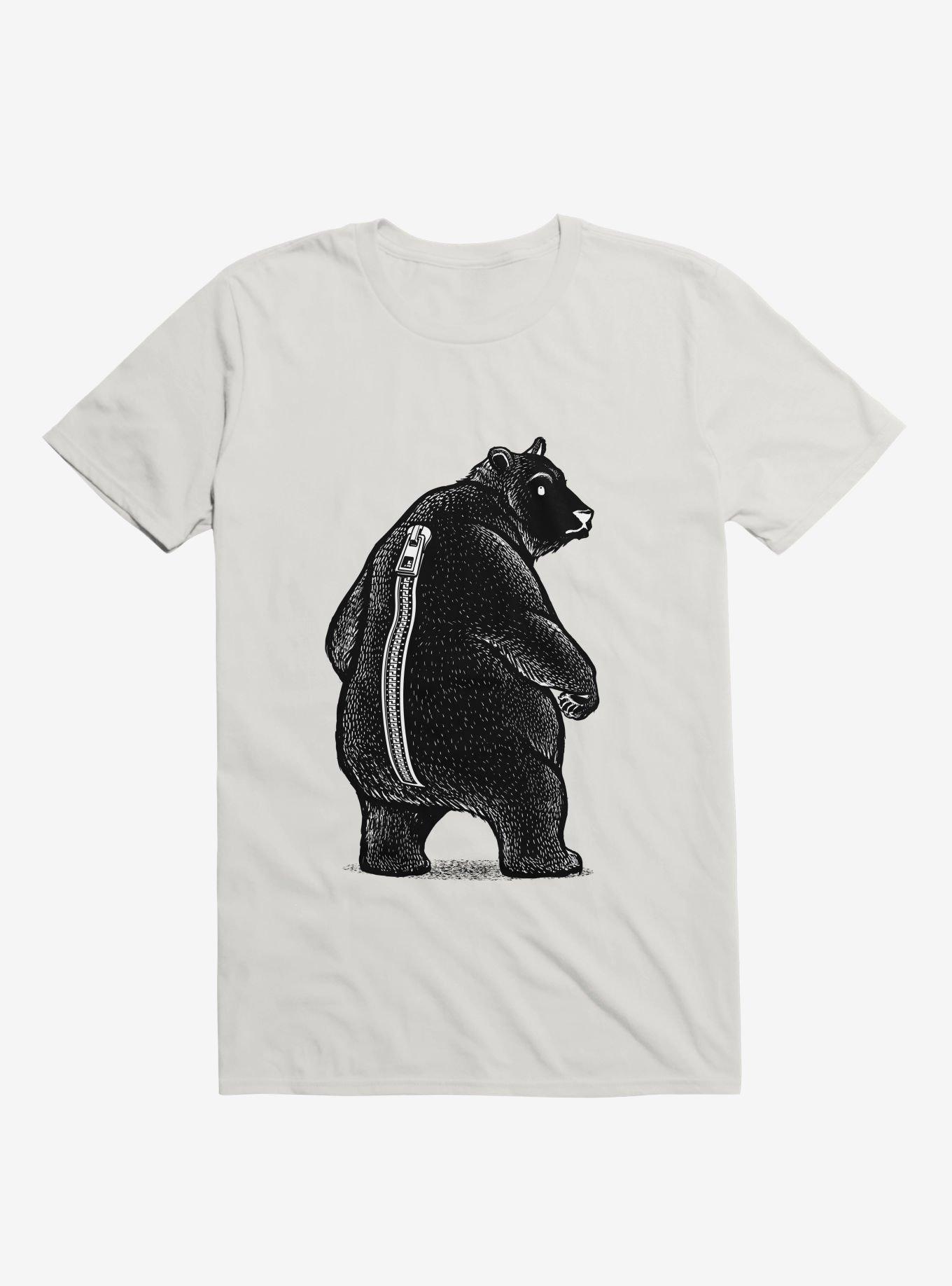 Zipper Bear Disguise T-Shirt, WHITE, hi-res