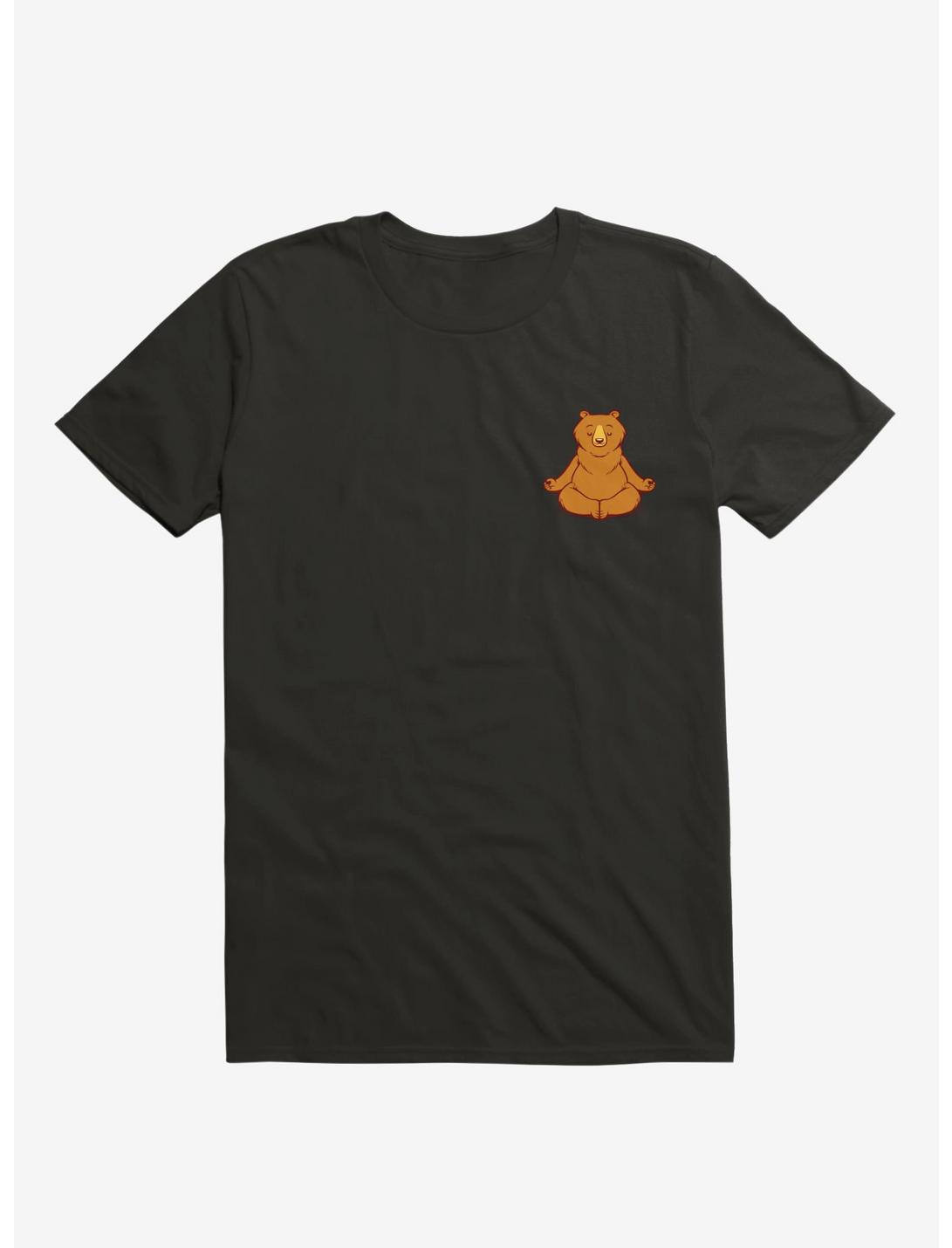 Bear Animals Meditation Zen T-Shirt, BLACK, hi-res