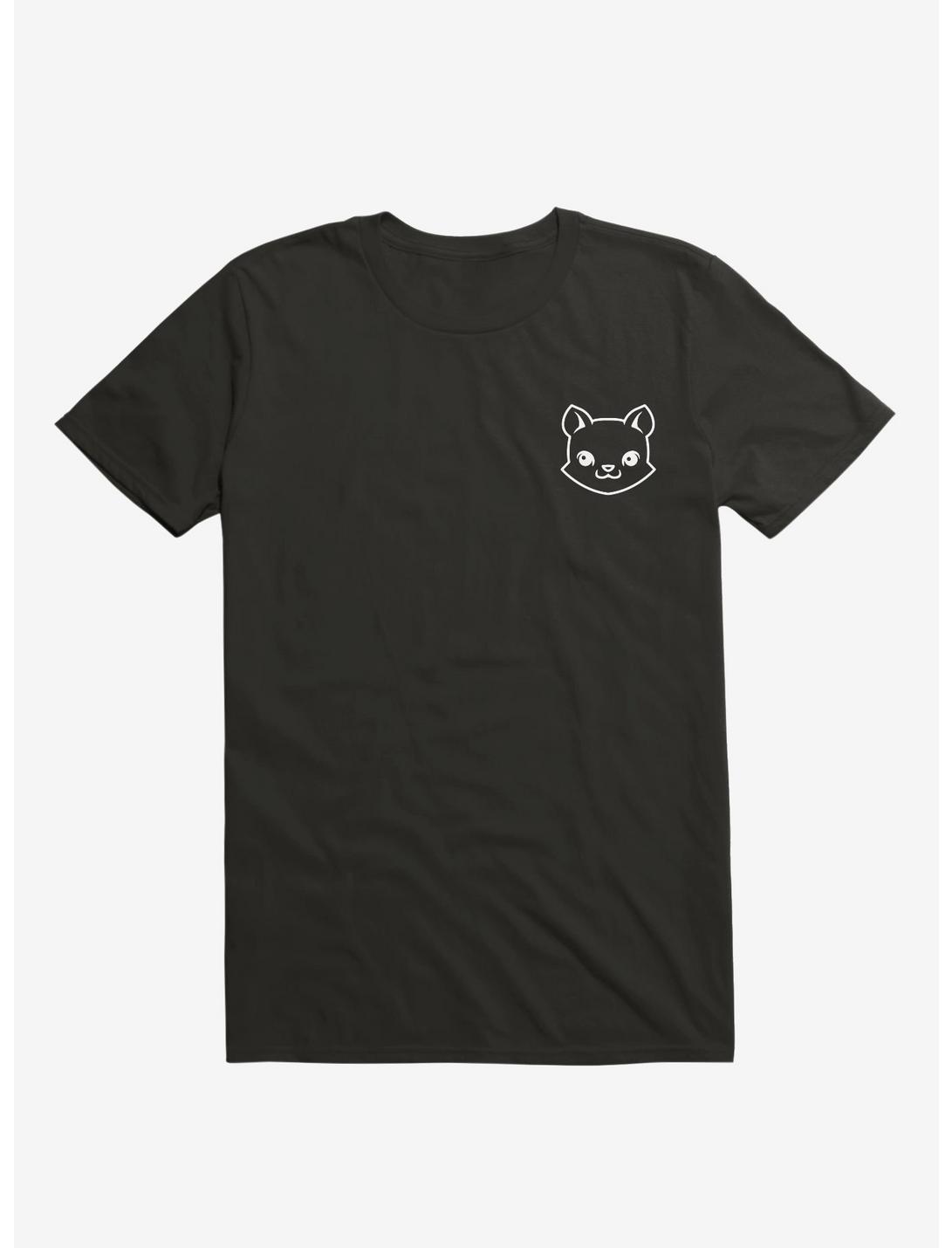 Cat Black and White Minimalist Pictogram - T-Shirt, BLACK, hi-res