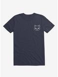 Cat Black and White Minimalist Pictogram - T-Shirt, NAVY, hi-res