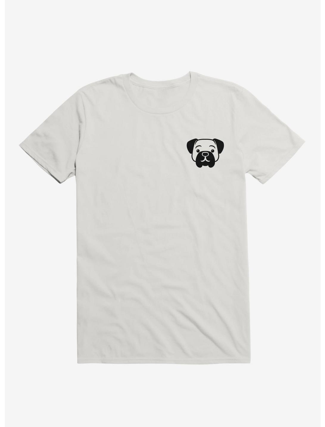 Dog Black and White Minimalist Pictogram T-Shirt, WHITE, hi-res