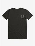 Fox Black and White Minimalist Pictogram - T-Shirt, BLACK, hi-res