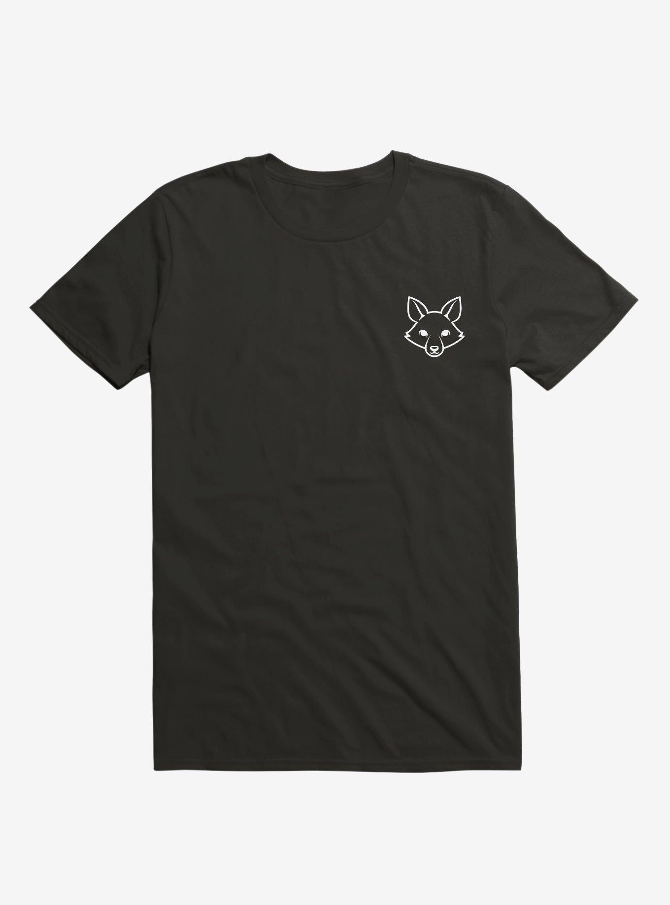 Fox Black and White Minimalist Pictogram - T-Shirt, , hi-res