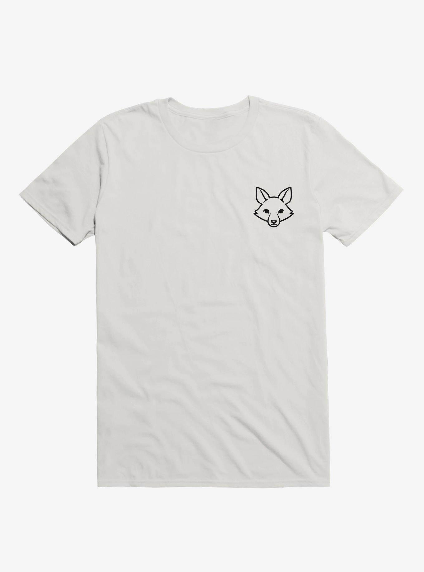 Fox Black and White Minimalist Pictogram T-Shirt, , hi-res