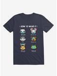 How Not To Wear A Face Mask Animals Cute Funny T-Shirt, NAVY, hi-res