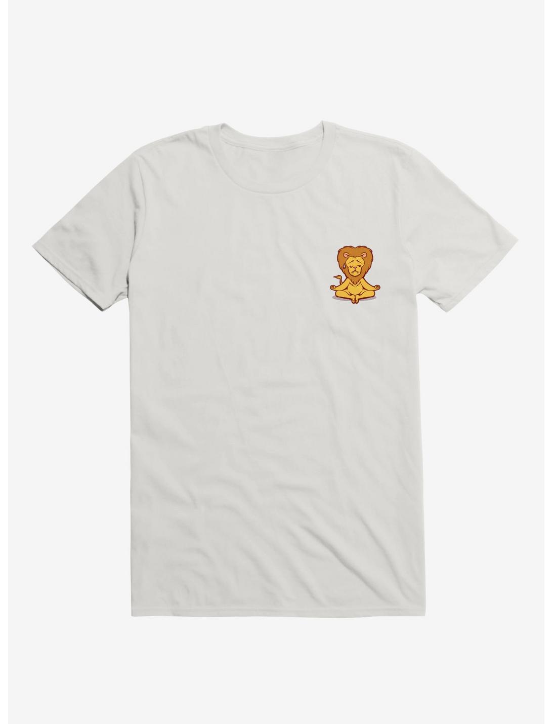 Lion Animals Meditation Zen T-Shirt, WHITE, hi-res