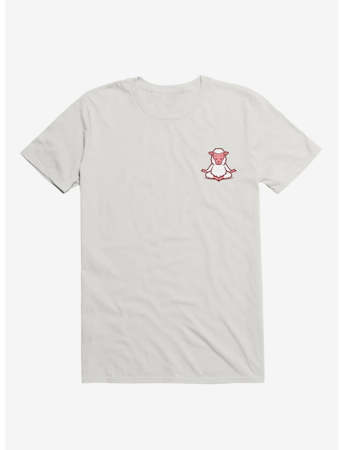 Sheep Animals Meditation Zen T-Shirt, WHITE, hi-res