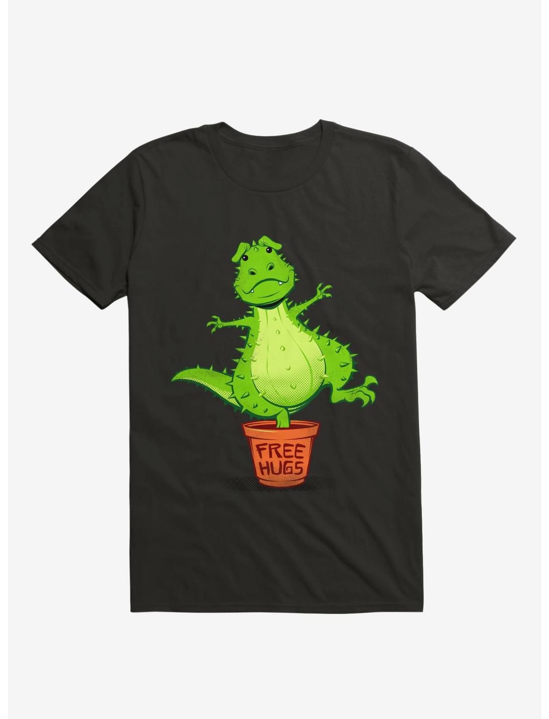 Cactus Rex Free Hugs T-Shirt, BLACK, hi-res