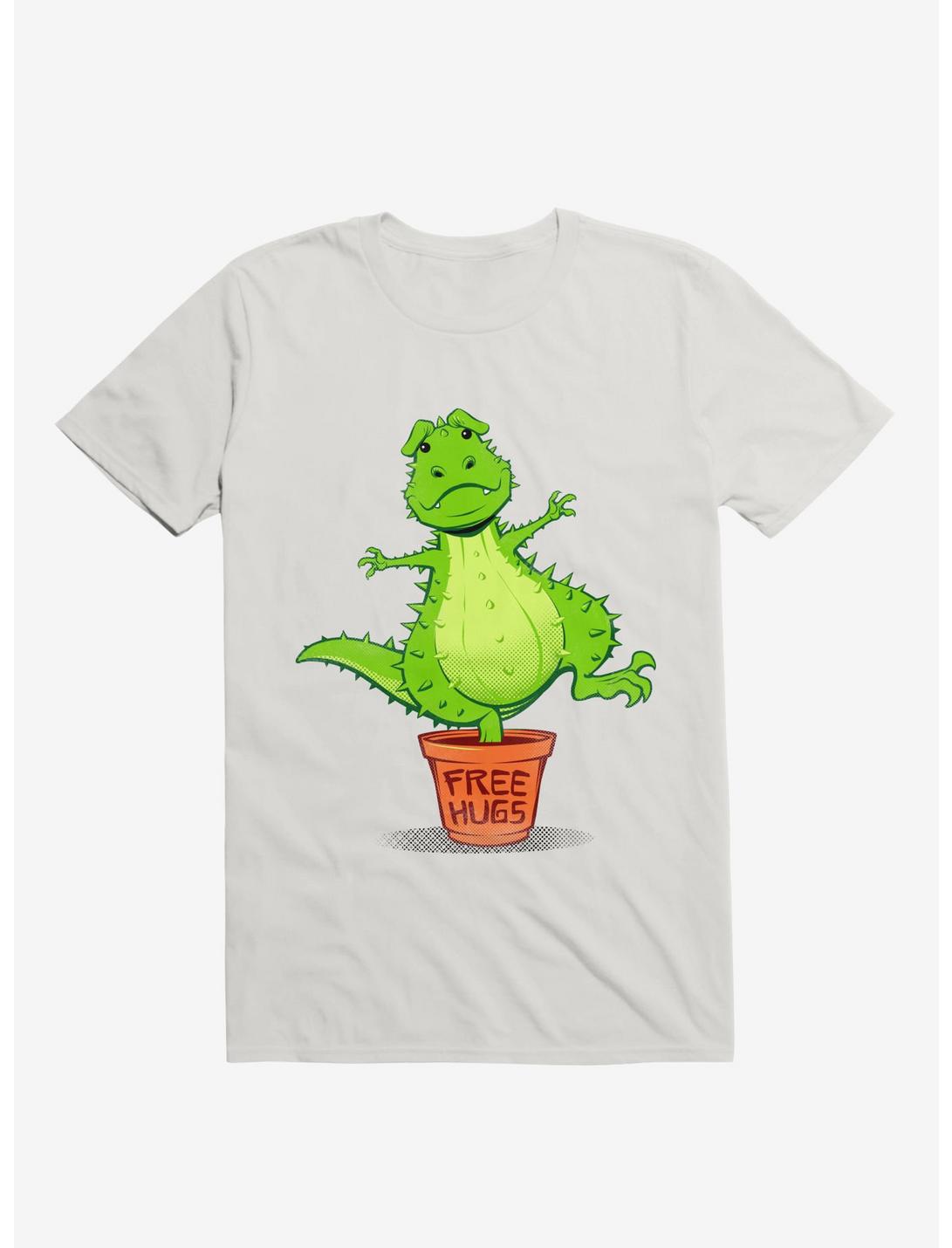 Cactus Rex Free Hugs T-Shirt, WHITE, hi-res