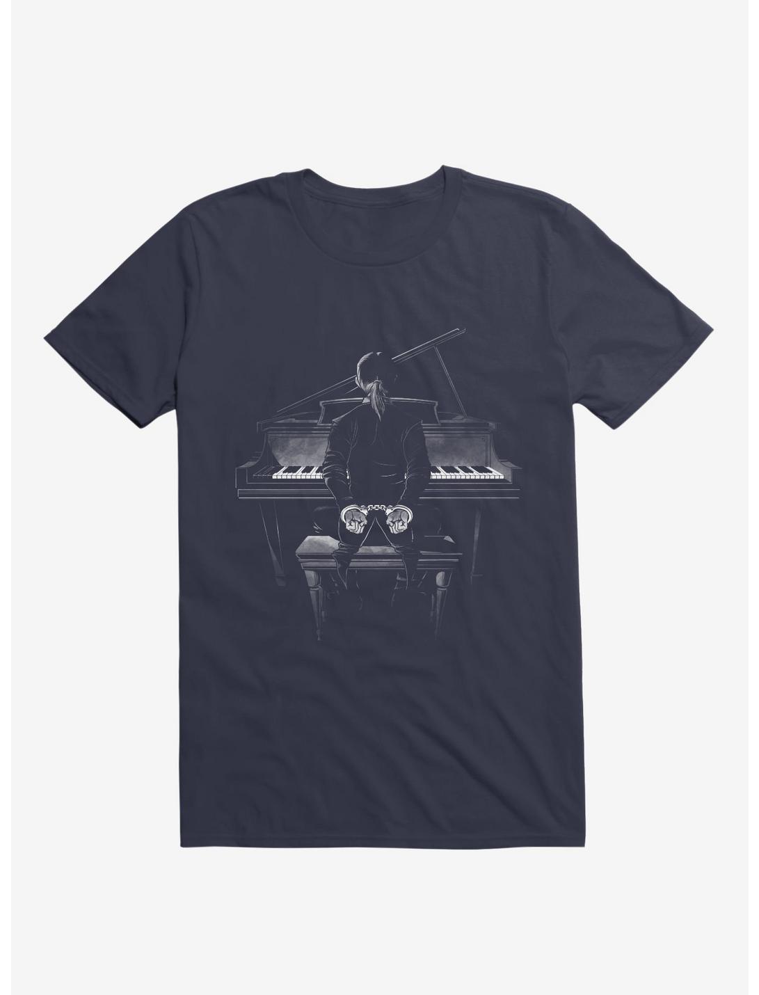 Locked Piano Key T-Shirt, NAVY, hi-res