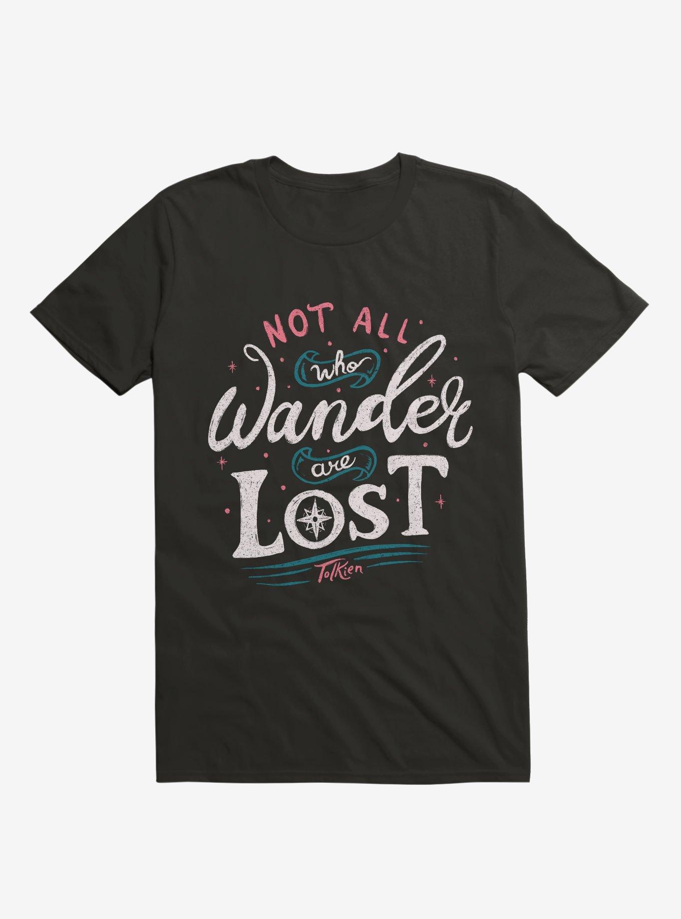 Not All Who Wander Are Lost Tolkien T-Shirt, BLACK, hi-res