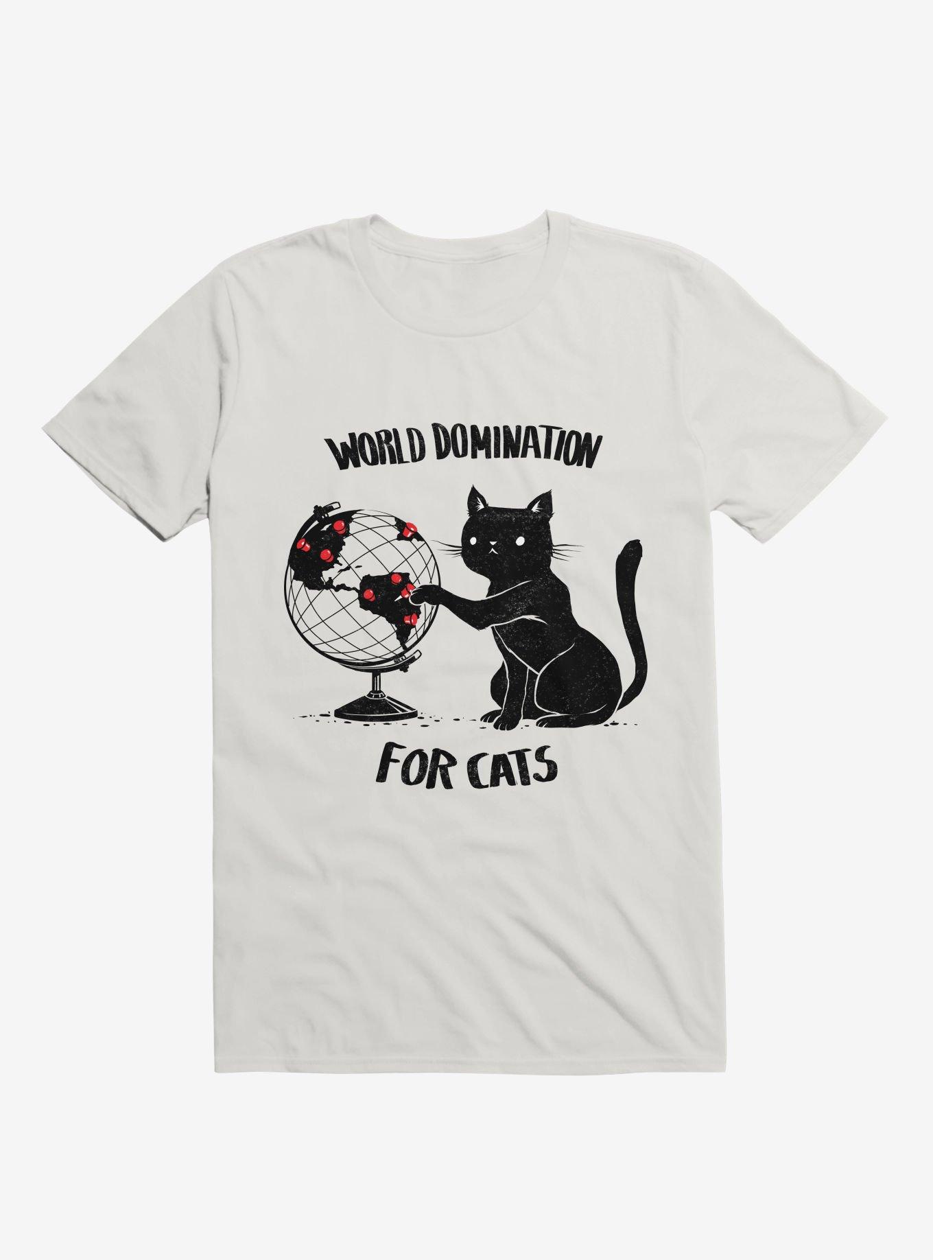 World Domination For Cats T-Shirt, WHITE, hi-res