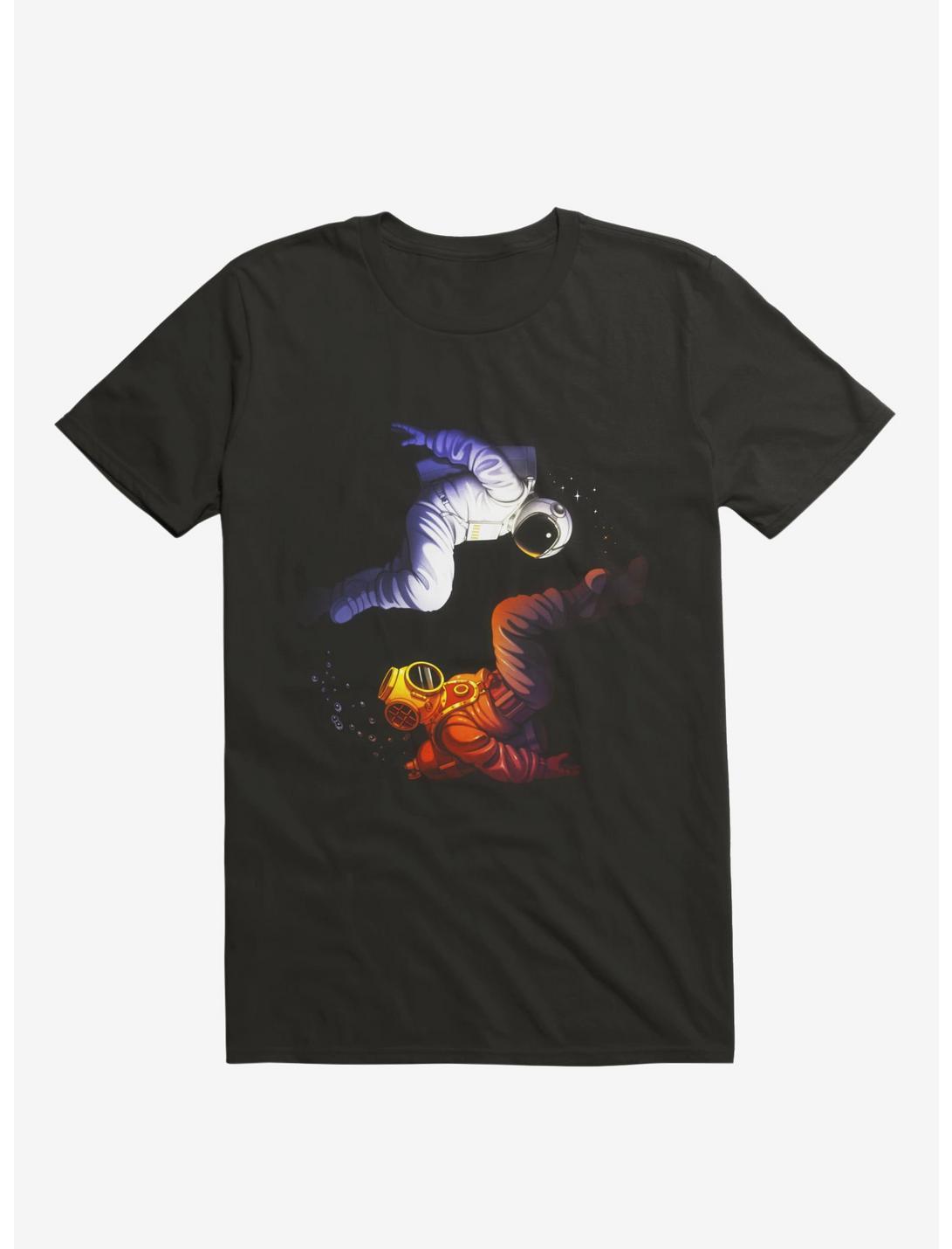 Yin Yang Astronaut Scuba T-Shirt, BLACK, hi-res