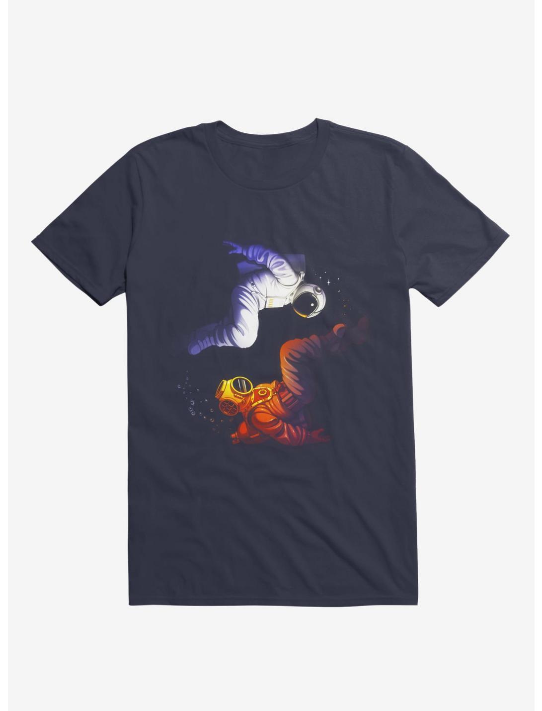 Yin Yang Astronaut Scuba T-Shirt, NAVY, hi-res