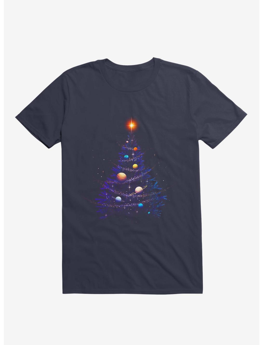Christmas Cosmos Universe T-Shirt, NAVY, hi-res