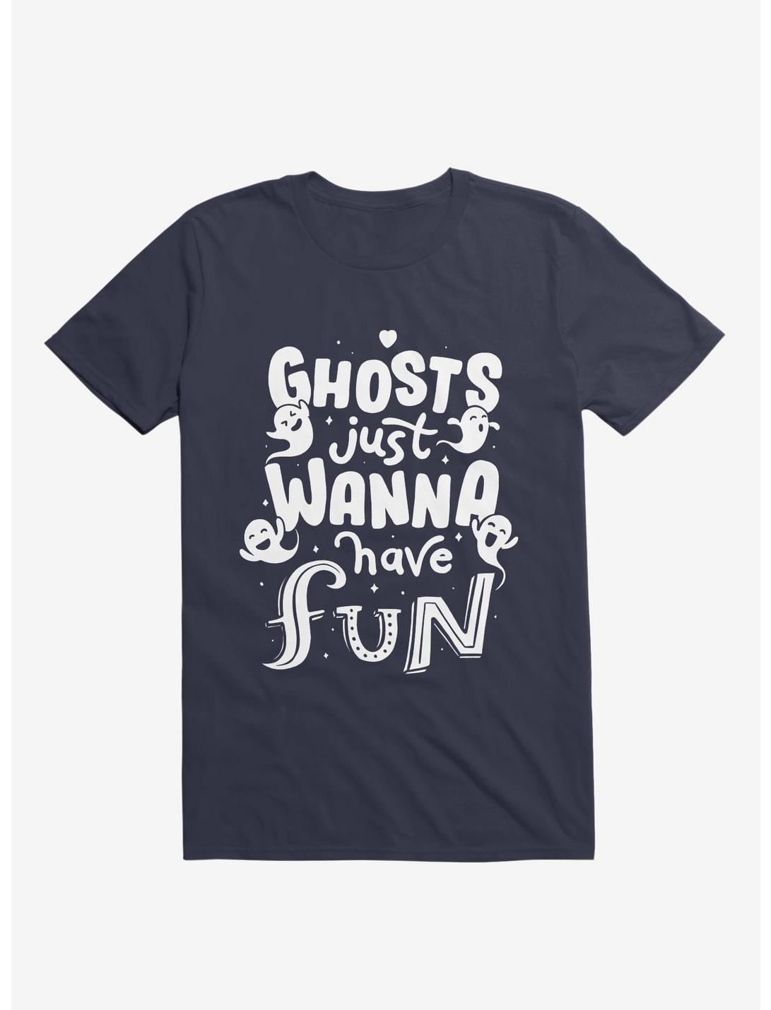 Ghosts Just Wanna Have Fun T-Shirt, NAVY, hi-res