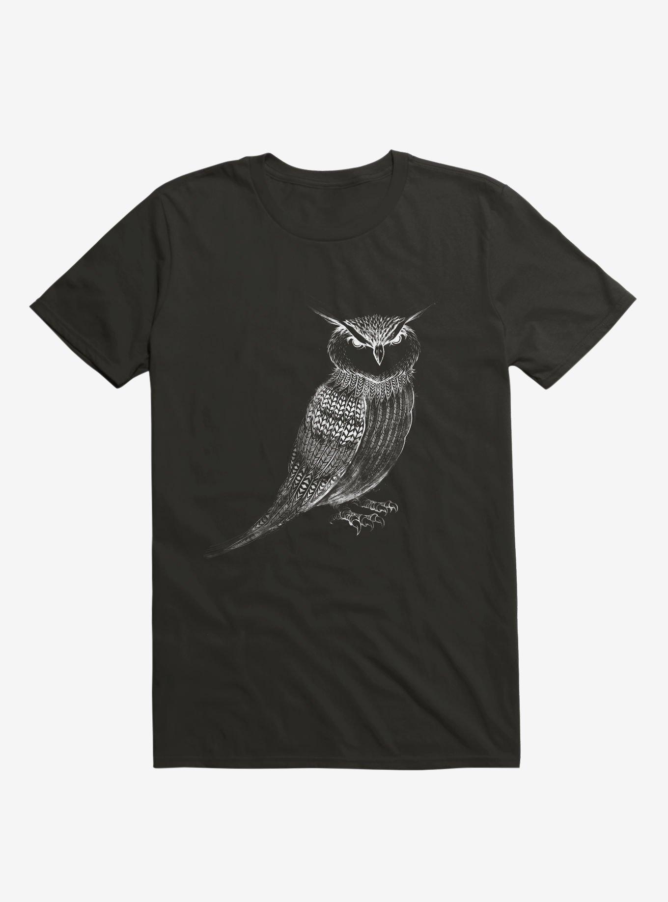 Tattooed Owl T-Shirt, BLACK, hi-res