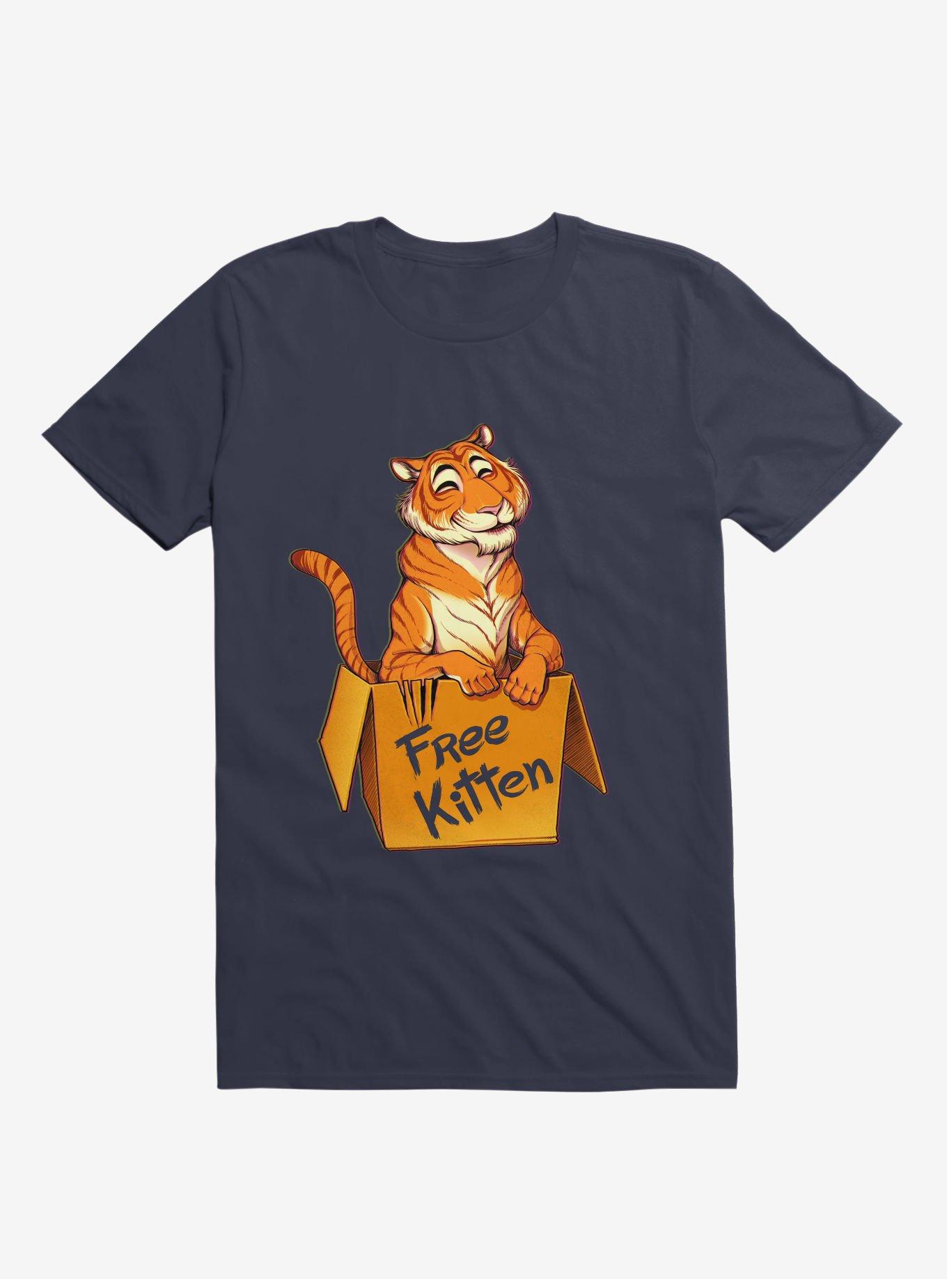 Free Kitten T-Shirt, NAVY, hi-res