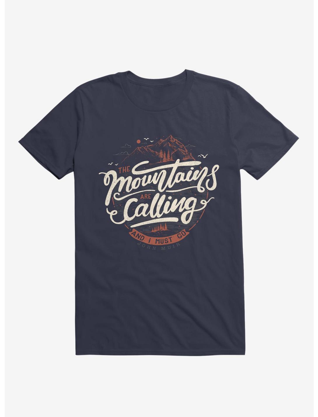 Mountains And I Must Go T-Shirt, NAVY, hi-res