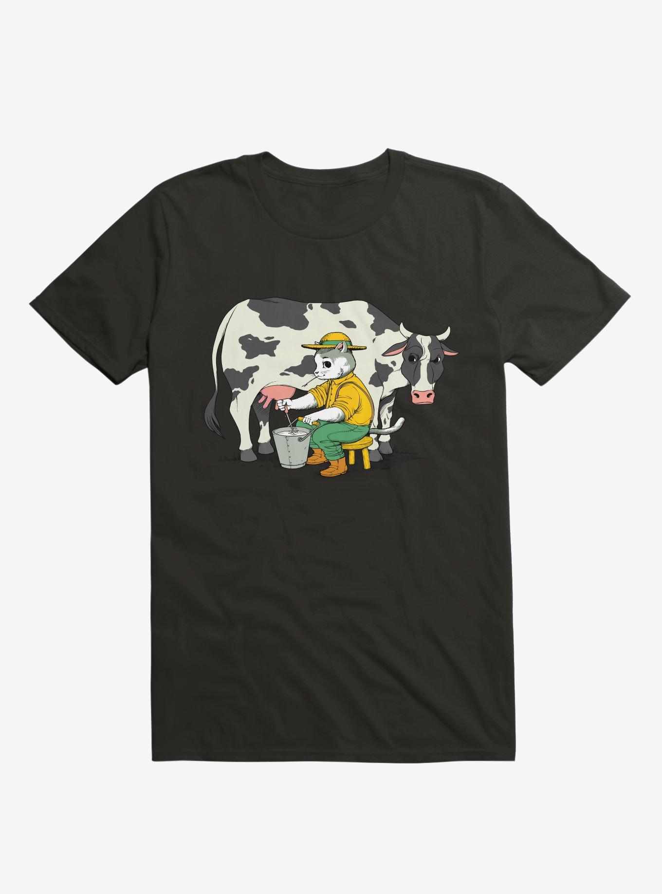 Cat Farmer T-Shirt, BLACK, hi-res