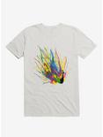 Colorful Peacock T-Shirt, WHITE, hi-res