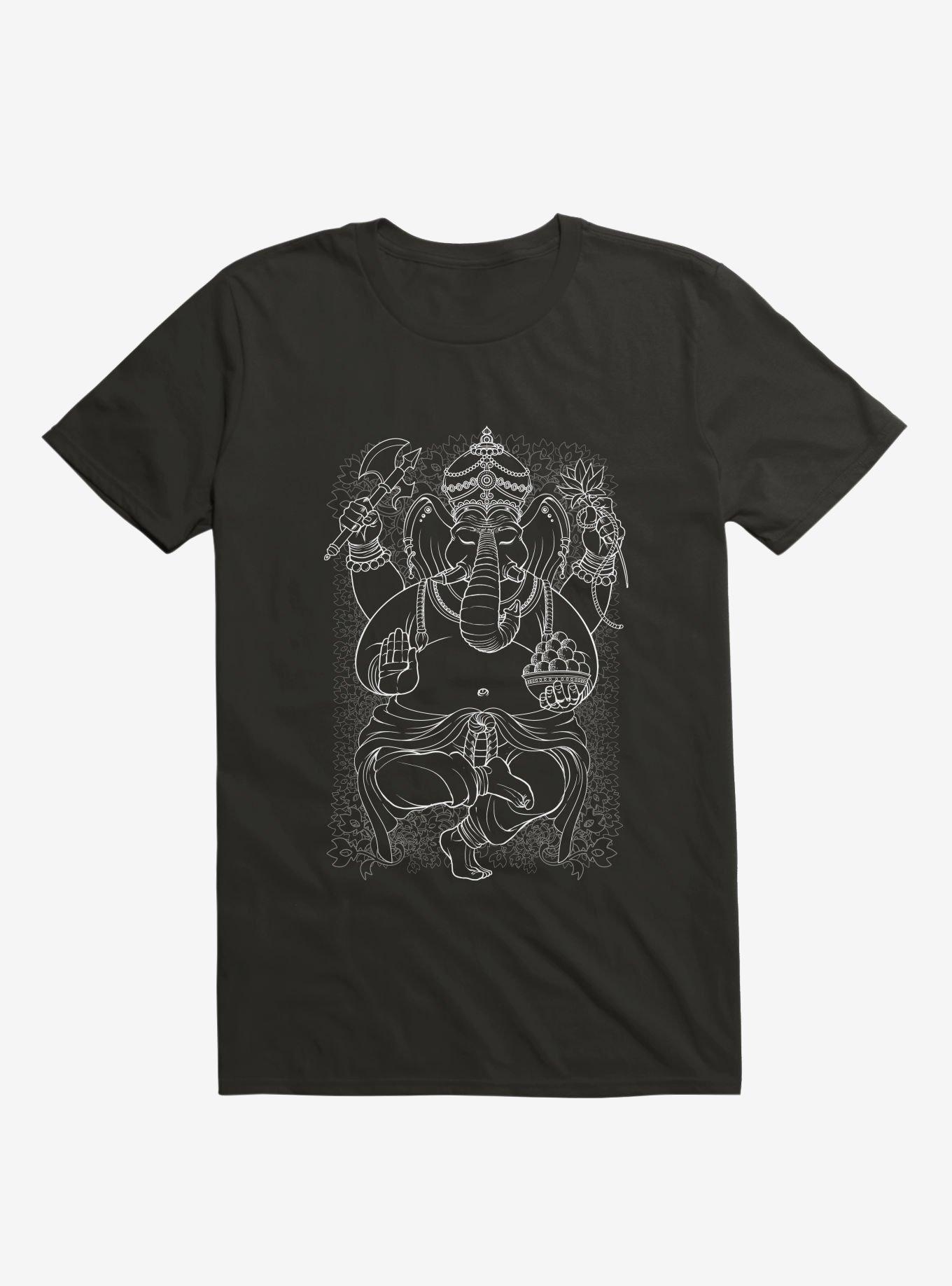 Ganesh T-Shirt, BLACK, hi-res