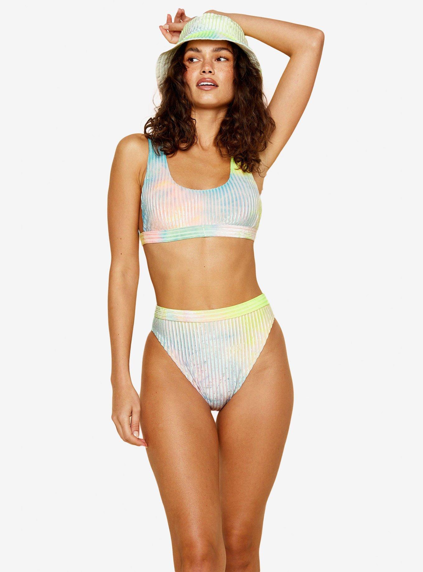 Dippin Daisys Festival Swim Top Candy Tie Dye, BLUE  PINK, hi-res