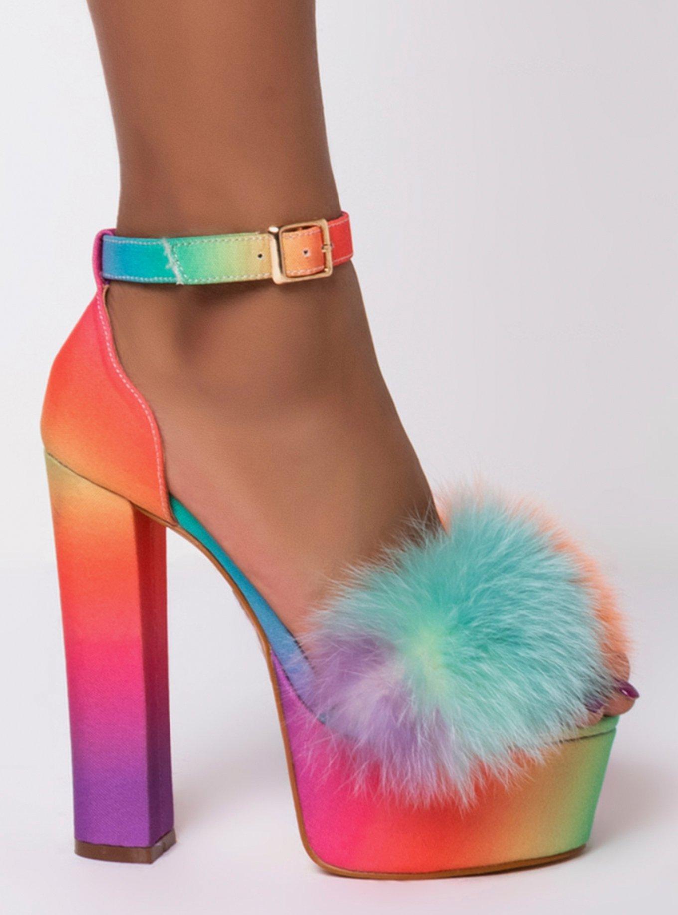 Azalea Wang Groovy Baby Platform Sandals, RAINBOW, hi-res