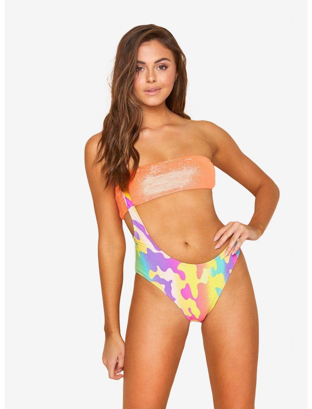 Dippin Daisys Unify Swimsuit Electric Camo, RAINBOW, hi-res
