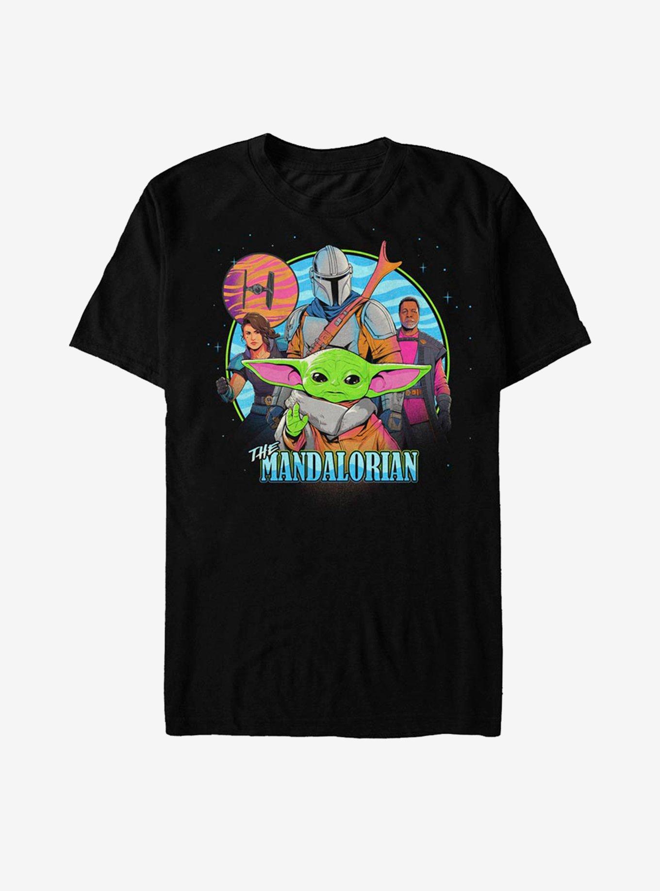 Star Wars The Mandalorian Bright Art Team T-Shirt, BLACK, hi-res