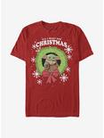 Star Wars The Mandalorian Tinsel Wreath The Child T-Shirt, RED, hi-res