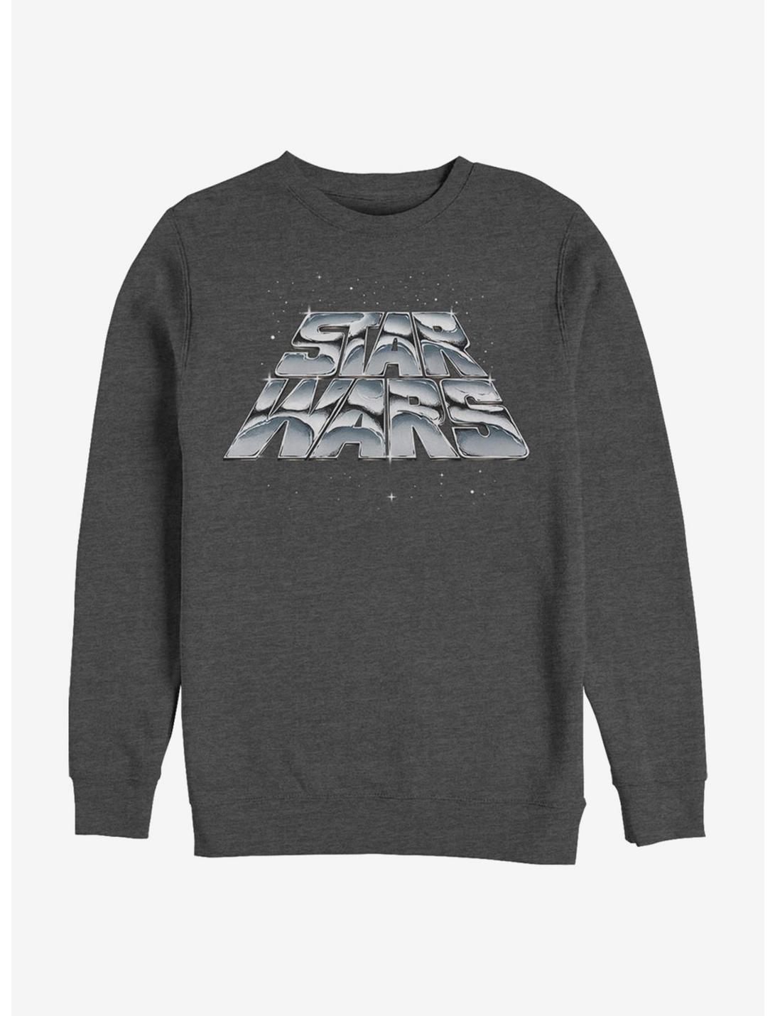 Star Wars Chrome Slant Logo Sweatshirt, CHAR HTR, hi-res
