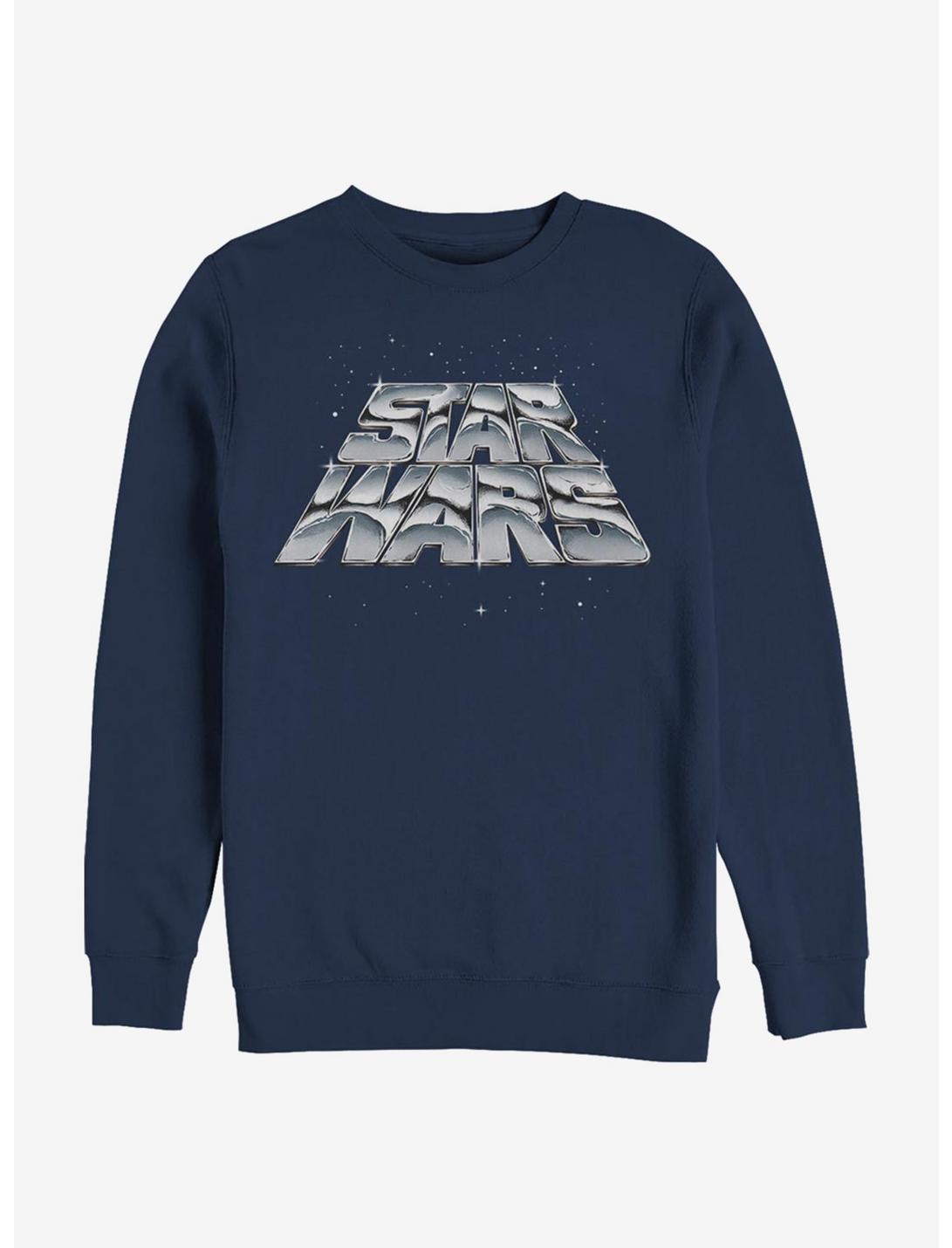 Star Wars Chrome Slant Logo Crew Sweatshirt, NAVY, hi-res