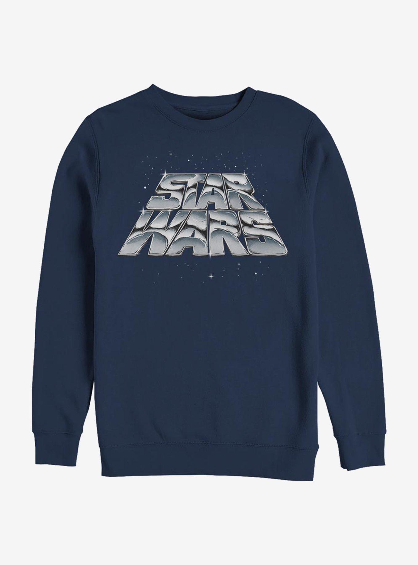 Star Wars Chrome Slant Logo Sweatshirt, NAVY, hi-res