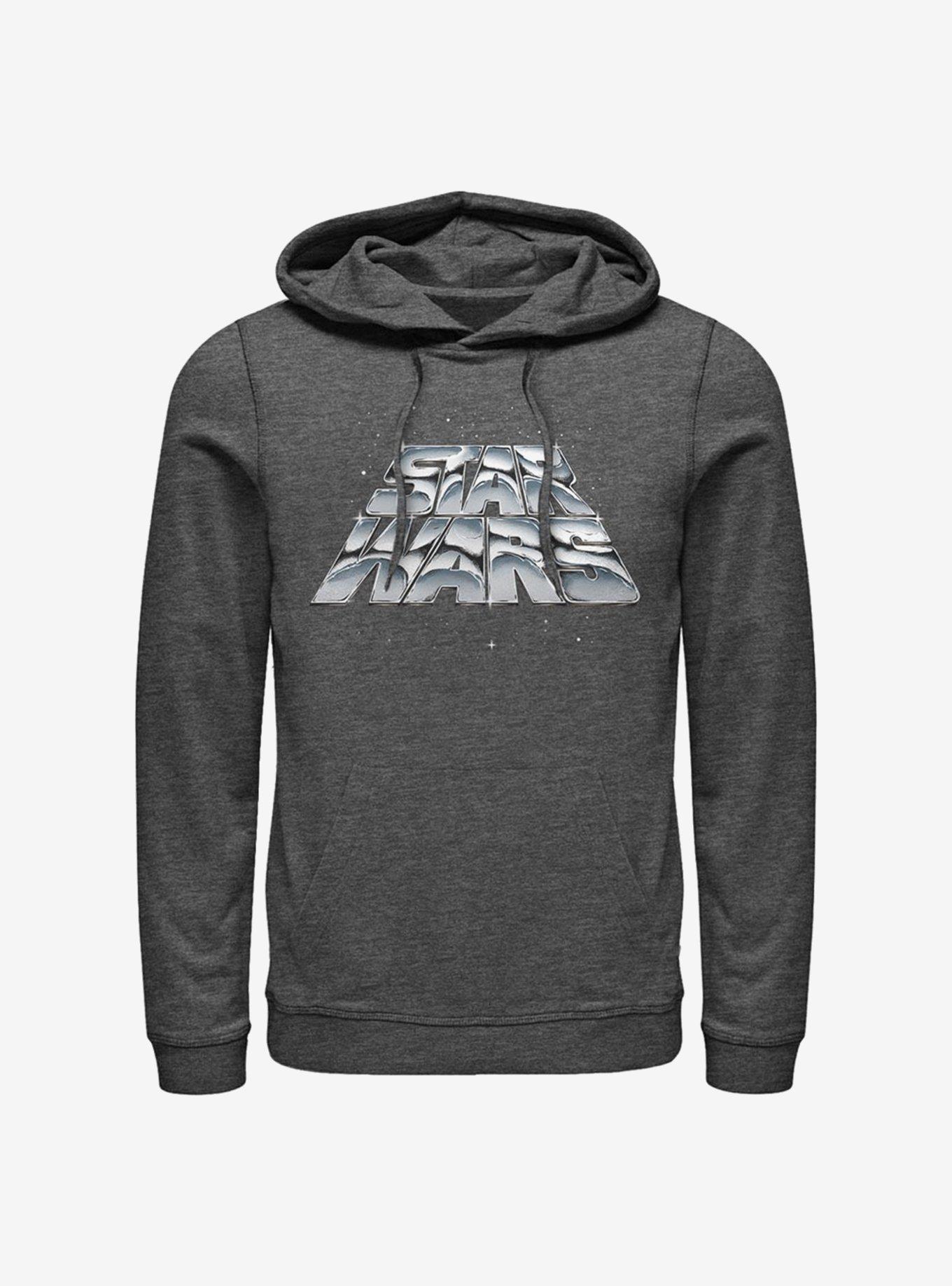 Star Wars Chrome Slant Logo Hoodie, CHAR HTR, hi-res