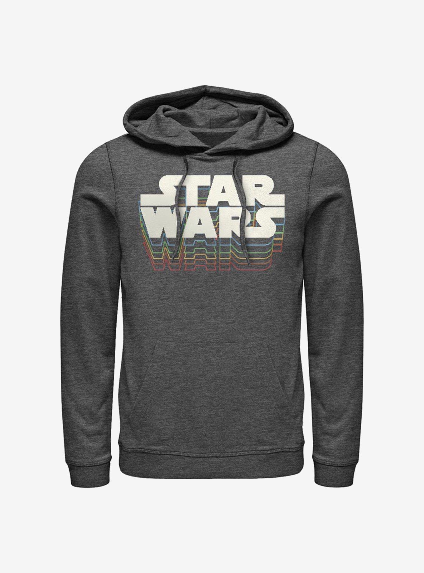 Star Wars Retro Gradient Logo Hoodie, CHAR HTR, hi-res