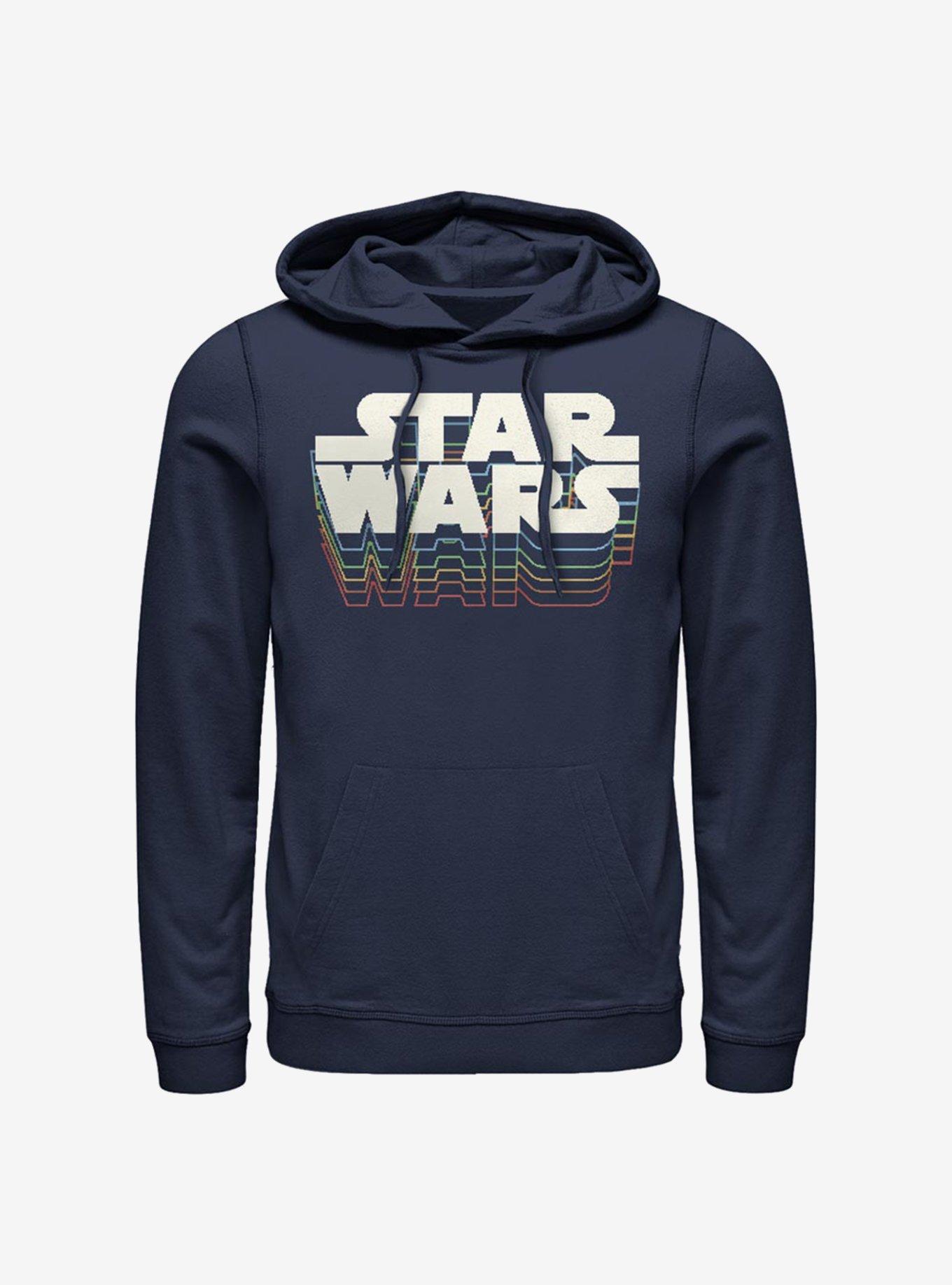 Star Wars Retro Gradient Logo Hoodie, NAVY, hi-res