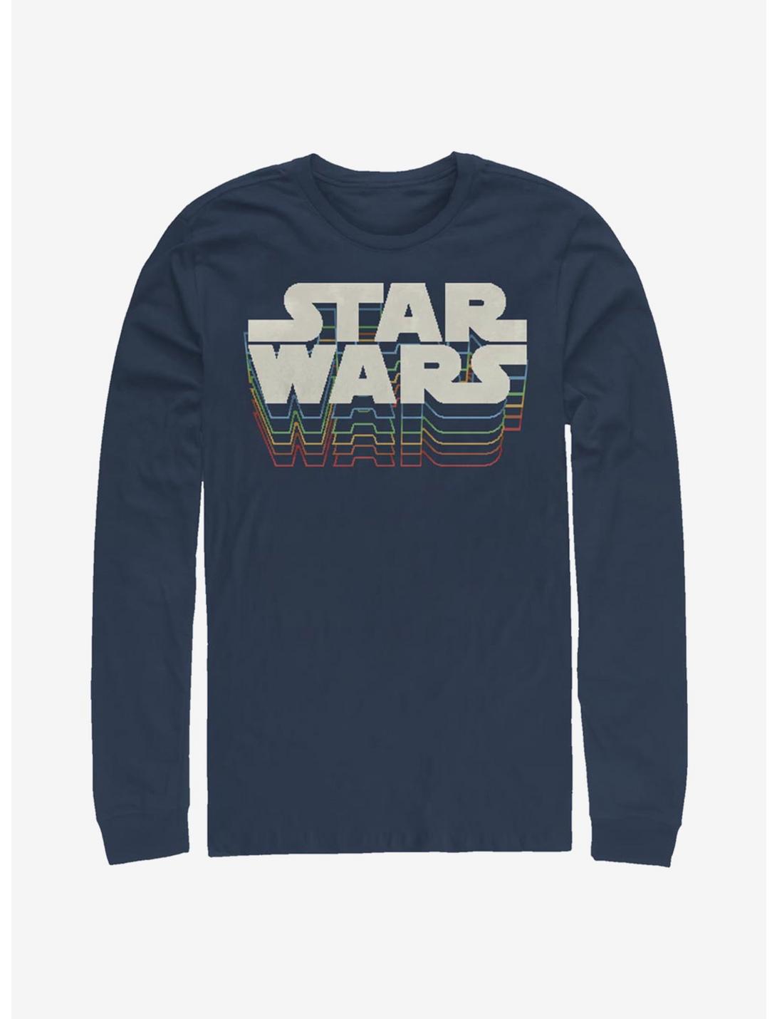 Star Wars Retro Gradient Logo Long-Sleeve T-Shirt, NAVY, hi-res