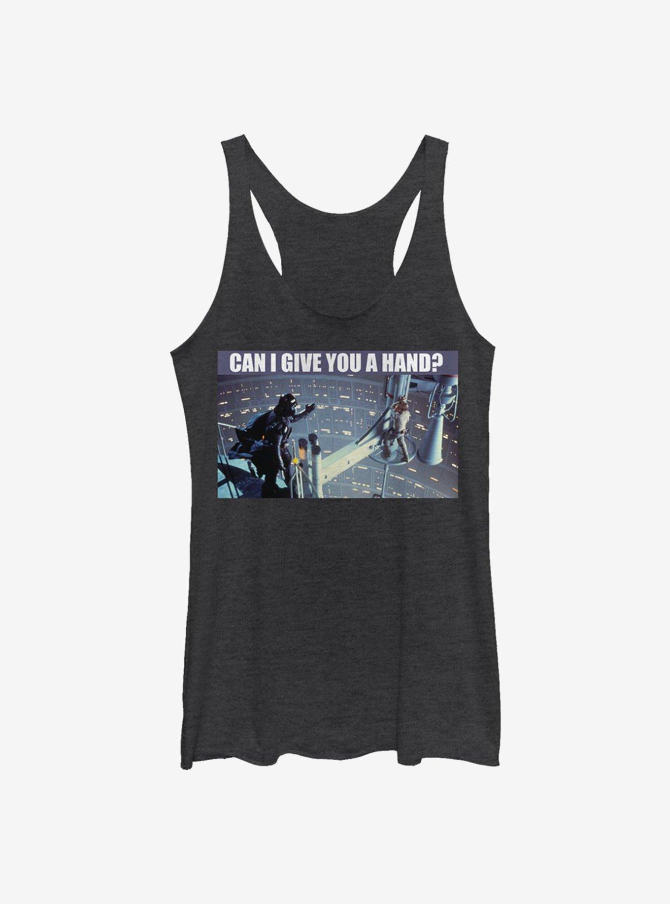 Star Wars Can I Give You A Hand Girls Tank, BLK HTR, hi-res