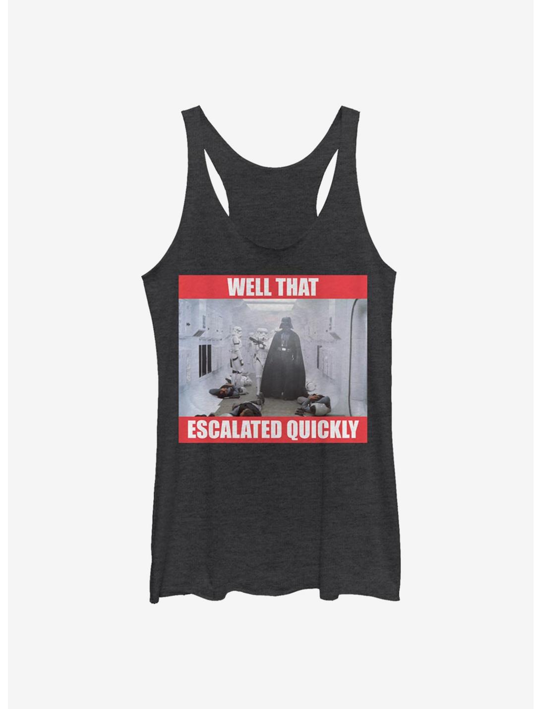 Star Wars Escalated Quickly Girls Tank, BLK HTR, hi-res