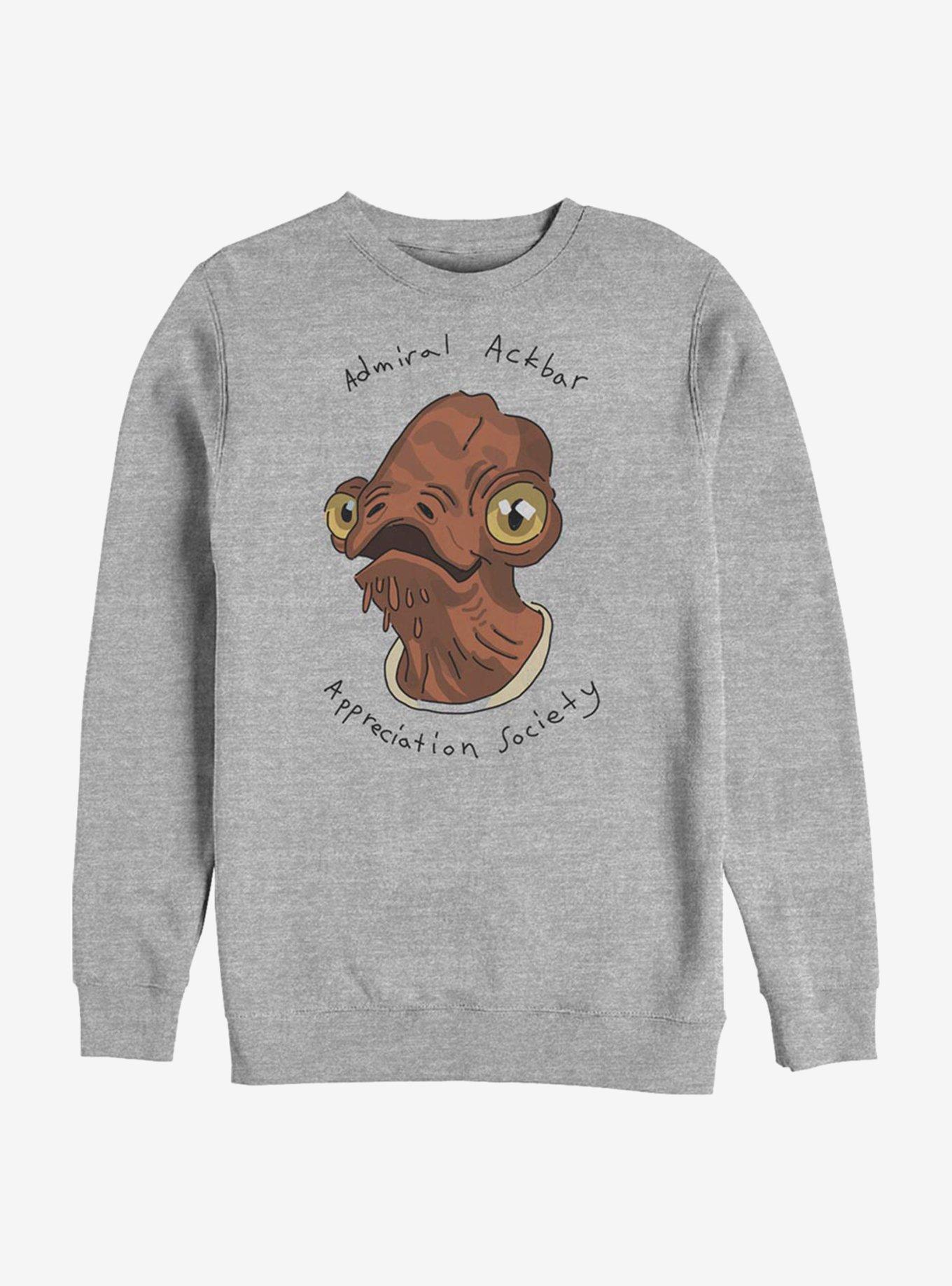 Star Wars Admiral Ackbar Crew Sweatshirt, ATH HTR, hi-res