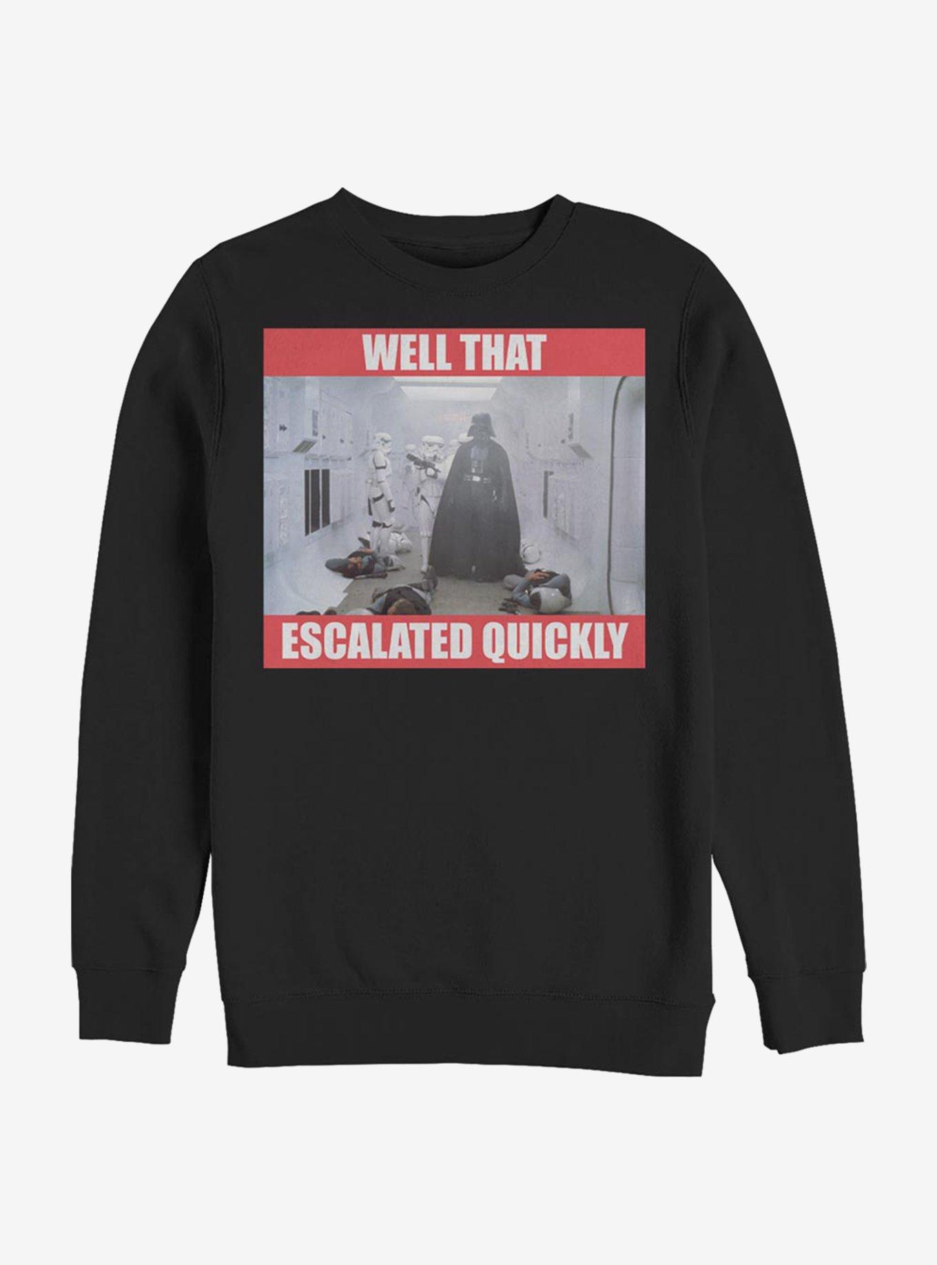 Star Wars Escalated Quickly Crew Sweatshirt, BLACK, hi-res